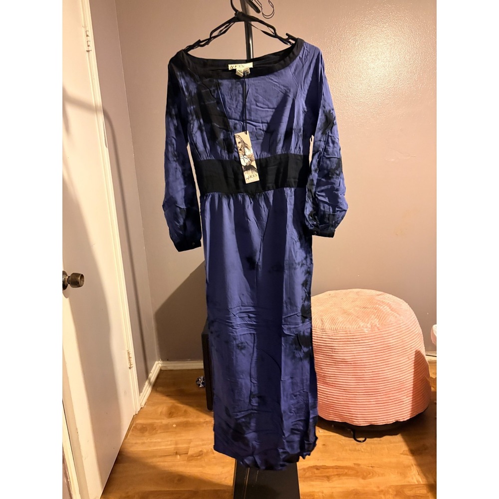 Alice's Pig Purple and Black Maxi Dress Sz US 4